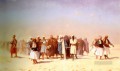 Egyptian Recruits crossing the Desert Arab Jean Leon Gerome